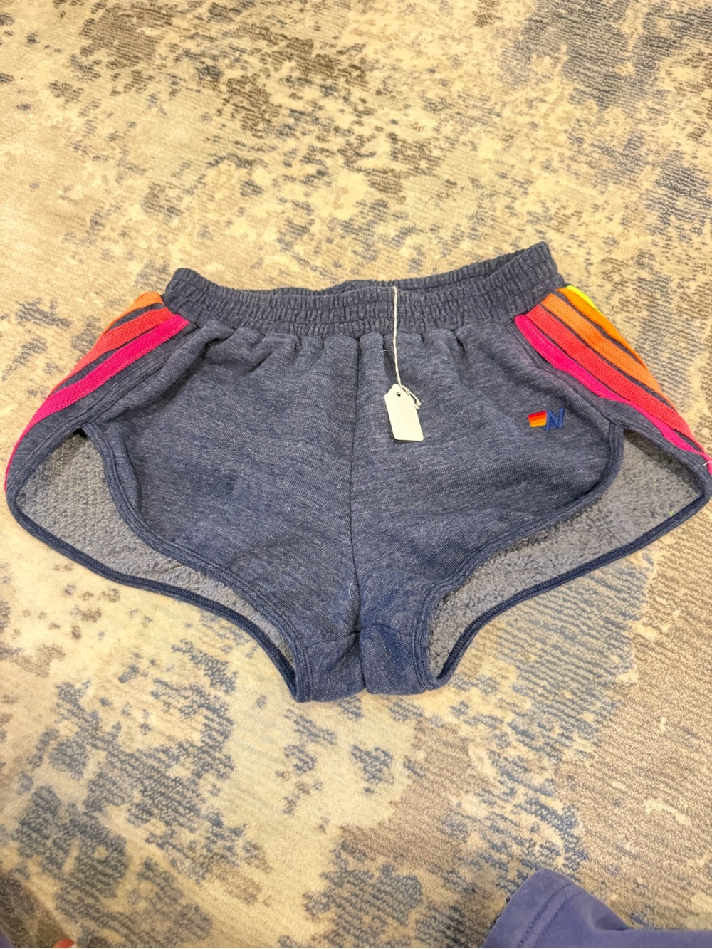 Aviator Nation Navy Retro Stripe Athletic Shorts